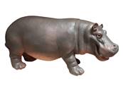 Sculpture en resine hippopotame monochrome L-60cm