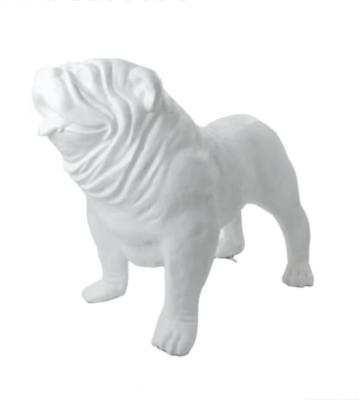 Sculpture Bulldog Anglais en Résine Blanc XXL - 160cm