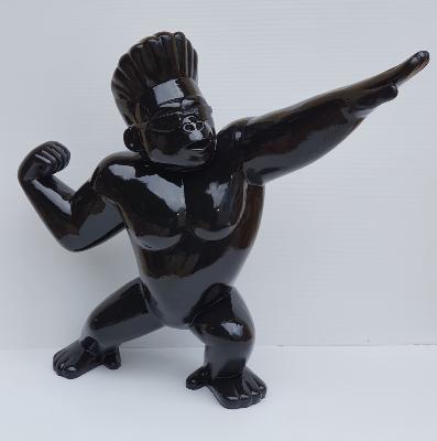 Statue en résine Gorille Noir à Lunette H-80cm