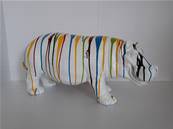 Sculpture en resine hippopotame coloré L-60cm