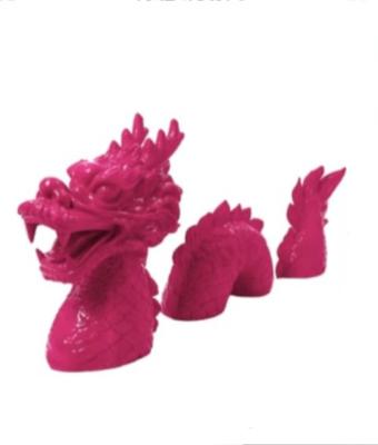 Sculpture en résine Dragon Rose - L 135cm