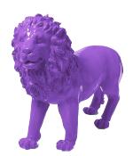Sculpture Lion Design Violet - L 100cm