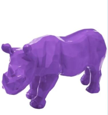 Statue en résine Rhinoceros Origami Violet - 110cm