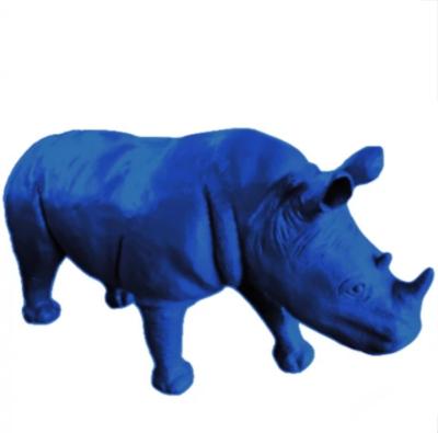 Statue en résine Rhinocéros Bleu - 140cm