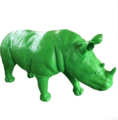 Statue en résine Rhinocéros vert - 140cm