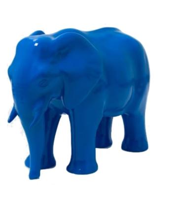 Sculpture en résine Éléphant Bleu - 30cm
