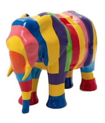 Sculpture en résine Éléphant Multicolore - 80cm