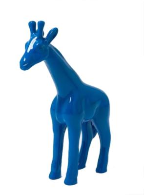 Statue Girafe en Résine Bleu - 50cm
