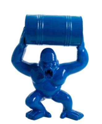 Statue en résine Gorille Bidon Bleu - 100cm