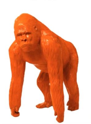 Sculpture en résine Gorille XXL Orange - 130cm