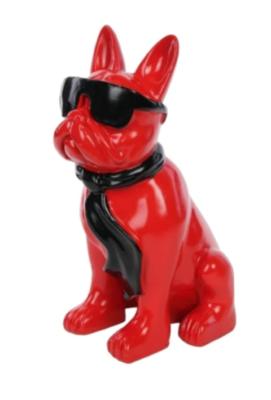 Statue en Résine Bulldog Français Karl Rouge et Noir - 80cm