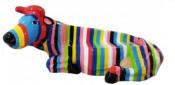 Sculpture BANC Vache Multicolore L-225cm