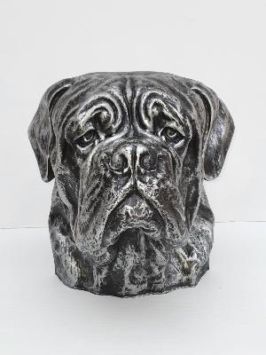 Statue Buste de Labrador en Résine Argenté - 40cm