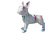 Sculpture Bulldog français en résine coloré XXL  H- 177cm