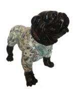 Sculpture Bulldog Anglais en Résine Dollar et Noir - 90cm
