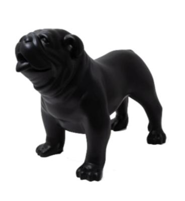 Sculpture Bulldog Anglais en Résine Noir - 90cm