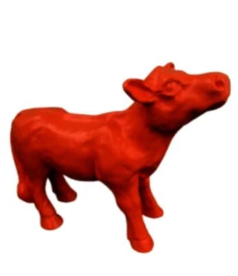 Statue Veau en résine Rouge - 70 cm