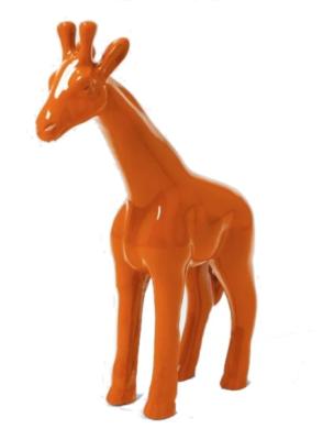 Statue Girafe en Résine Orange - 50cm