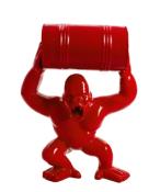 Statue en résine Gorille Bidon Rouge - 100cm
