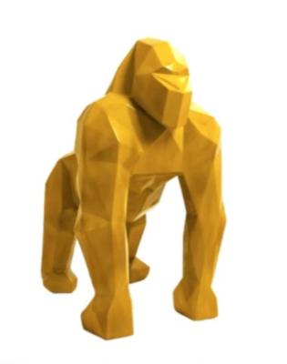 Statue en résine Gorille Origami Jaune - 40cm
