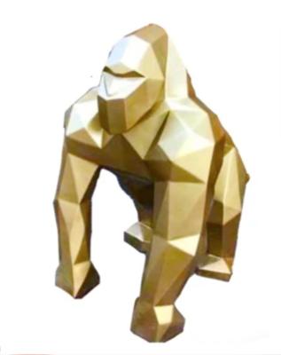 Statue en résine Gorille Origami Or- 40cm