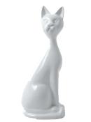 Statue En Résine Chat Assis Blanc - 60cm
