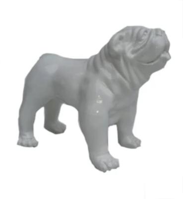 Statue Bulldog anglais en résine Blanc - 60cm