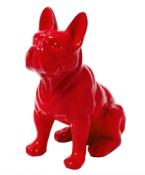 Statue en Résine Bulldog Français Assis Rouge - 80cm