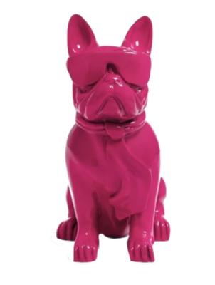 Statue en Résine Bulldog Français Karl Rose - 80cm