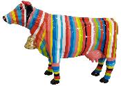 Statue en résine Vache cloche Multicolore 