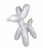 Statue chien ballon Blanc L-70cm