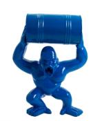 Statue en Résine Gorille Bidon Bleu - 40cm