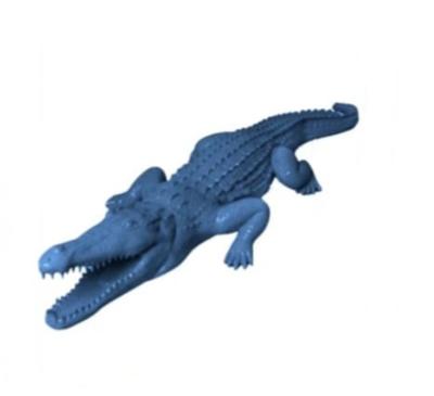Sculpture en resine d'un Crocodile géant Bleu - L 320cm