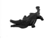 Sculpture en résine d'un Crocodile Noir L-100cm