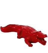 Statue en Résine d'un Crocodile Rouge L-40cm