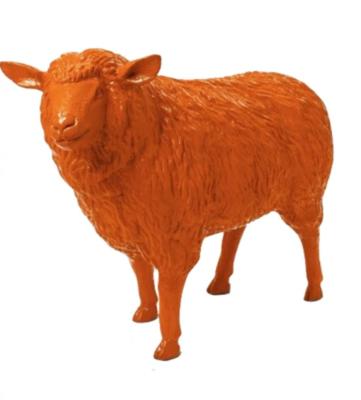 Statue en résine d'un Mouton Orange - 110 cm