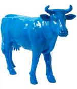 Statue en résine d'une Vache Bleu - 140 cm