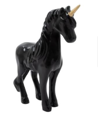 Sculpture Licorne en résine Noir - 50cm