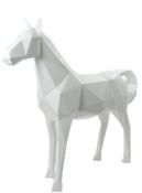 Sculpture Cheval Origami en Résine Blanc - 220cm