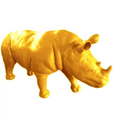 Statue en résine Rhinocéros Jaune - 140cm