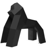 Sculpture en résine Gorille Origami Noir - 170cm
