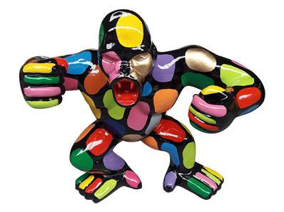 Statue en résine Singe Gorille coloré - H 70 cm