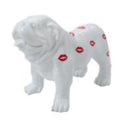 Sculpture Bulldog Anglais en Résine Kiss Blanc - 90cm