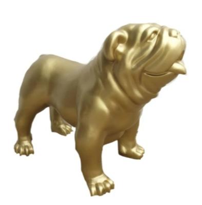 Sculpture Bulldog Anglais en Résine Or - 90cm