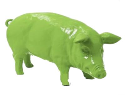 Statue en résine Cochon Vert - L 100 cm