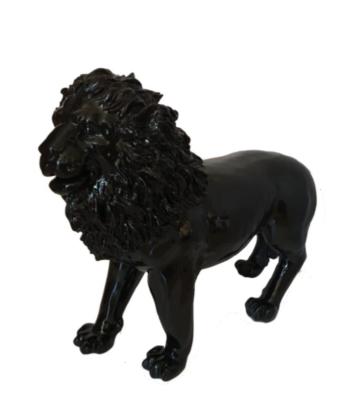 Sculpture Lion Design Noir - L 100cm