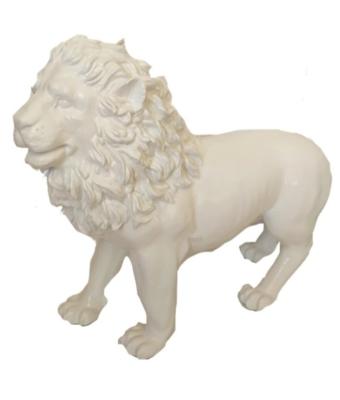 Sculpture Lion Design Blanc - L 100cm