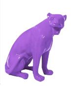 Statue en résine Panthere Assise Violet - H 75cm