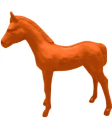 Sculpture Poulain coloré en Résine Orange - 150cm