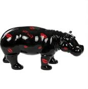 Sculpture Hippopotame En résine Kiss Noir- 100cm